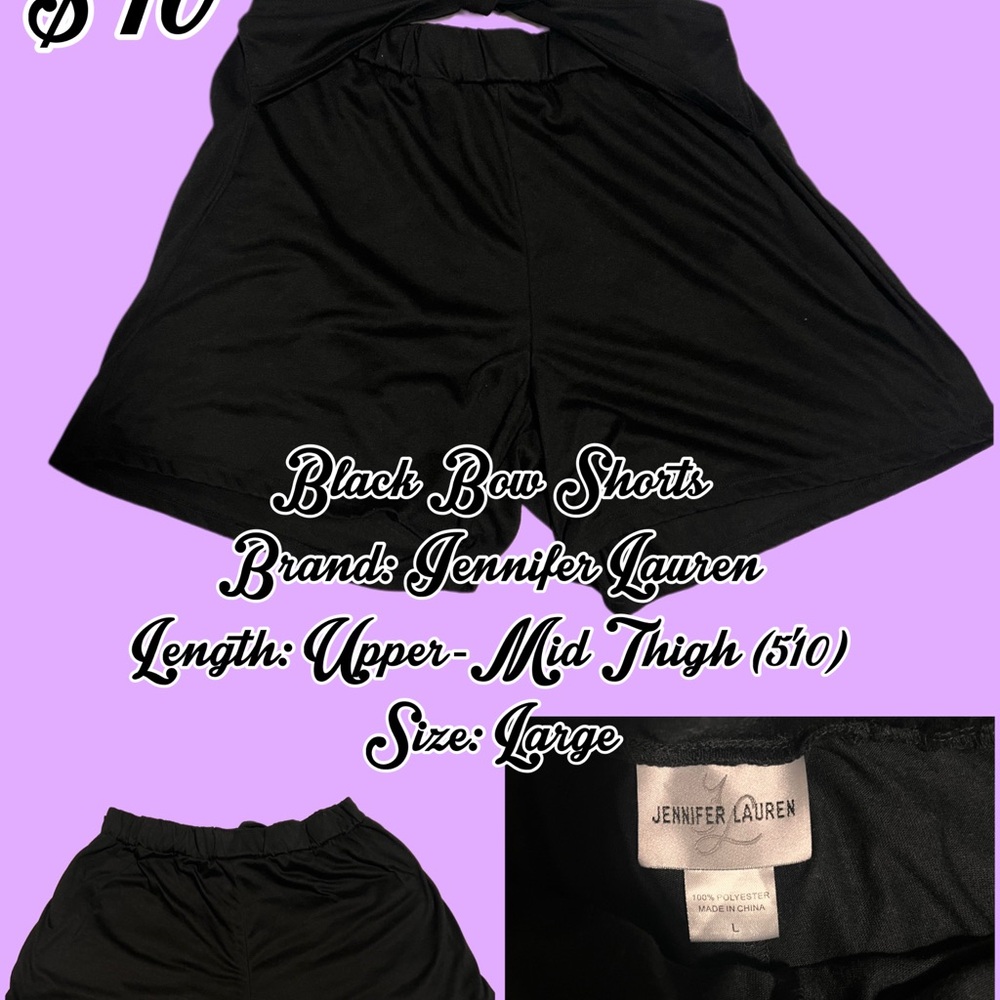 Jennifer Lauren Black Bow Women's Shorts